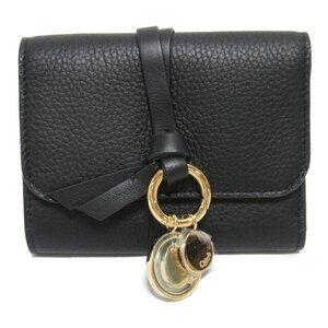 Chloe Tri fold Wallet Leather Black